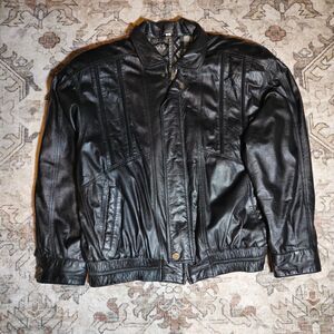 Vintage Ricard Pells Black Soft Leather jacket size 46 Made In Spain